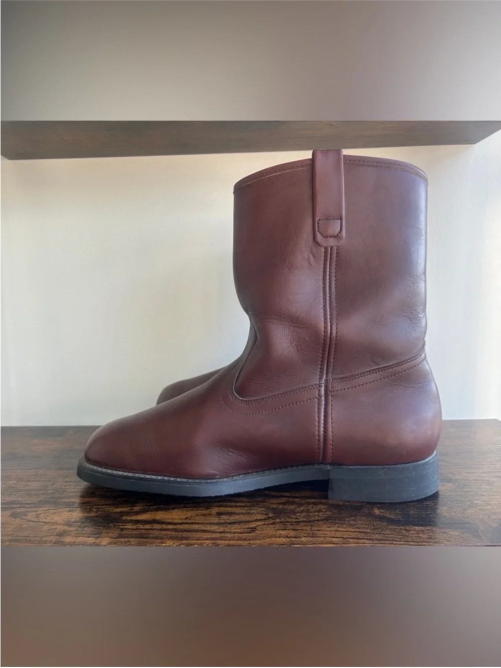 Vintage Mason Western Leather Roper Boots Mens 9D Vibram USA